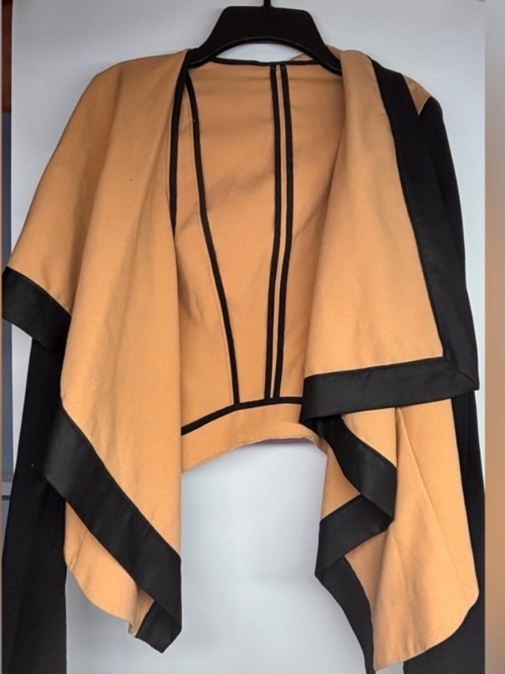 MO&Co. Contrast Trim Faux Suede Drape Cardigan Jacket – Size Small